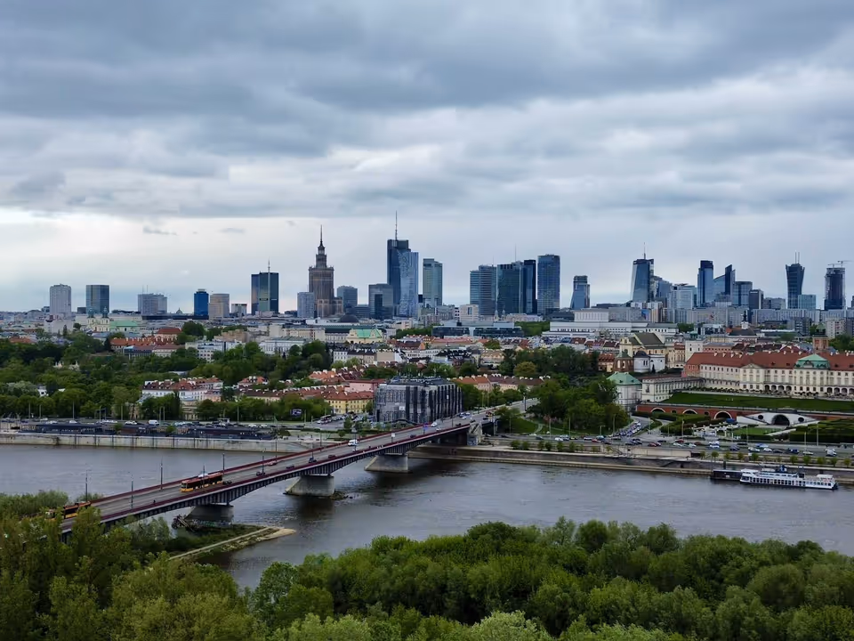 Warsaw skyline across the Vistula